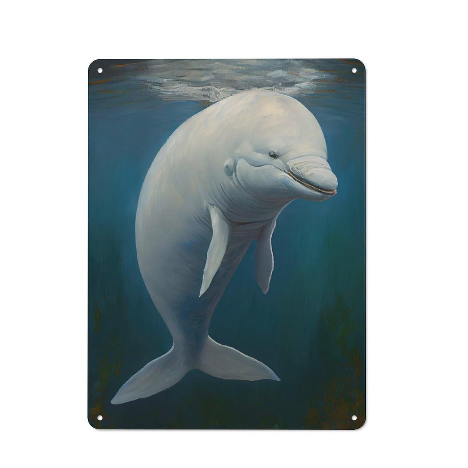 Junmoney American Beluga Tin Wall Plaque 40X30cm With For Garage Or Workshop, For An Autumn Wall Display In Garage And Workshop