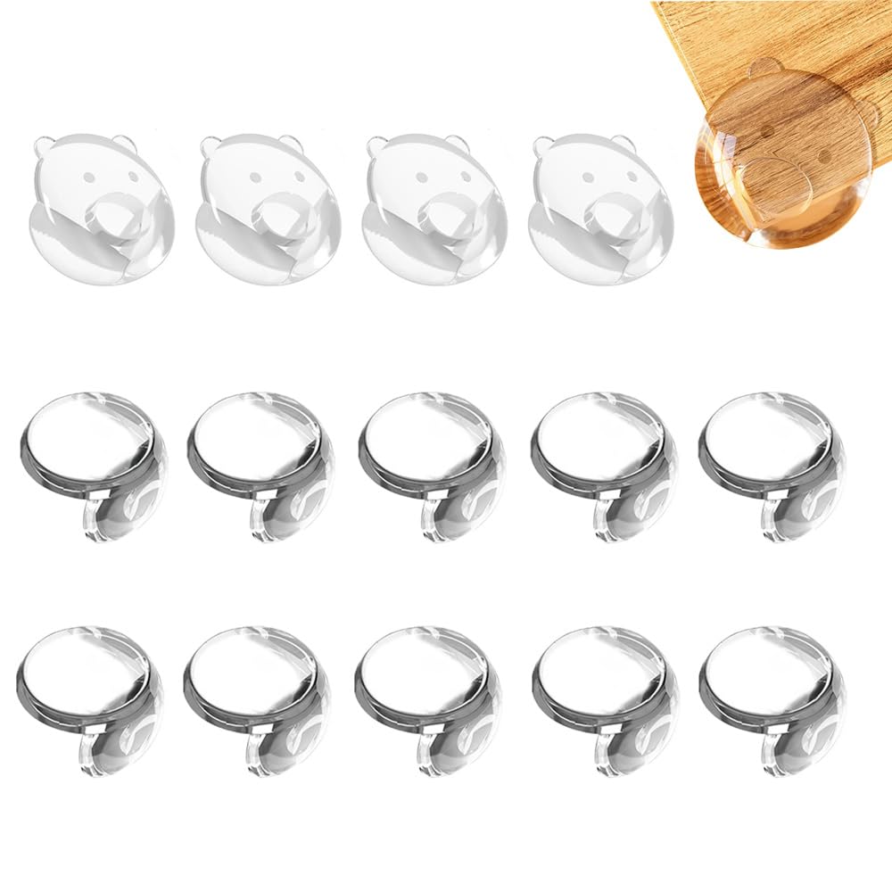 14 PCS Corner Protectors Transparent Safety Corner Guard Strong Adhesion Table Furniture Edge Protectors for Safety Tables Cabinets Furniture Protection