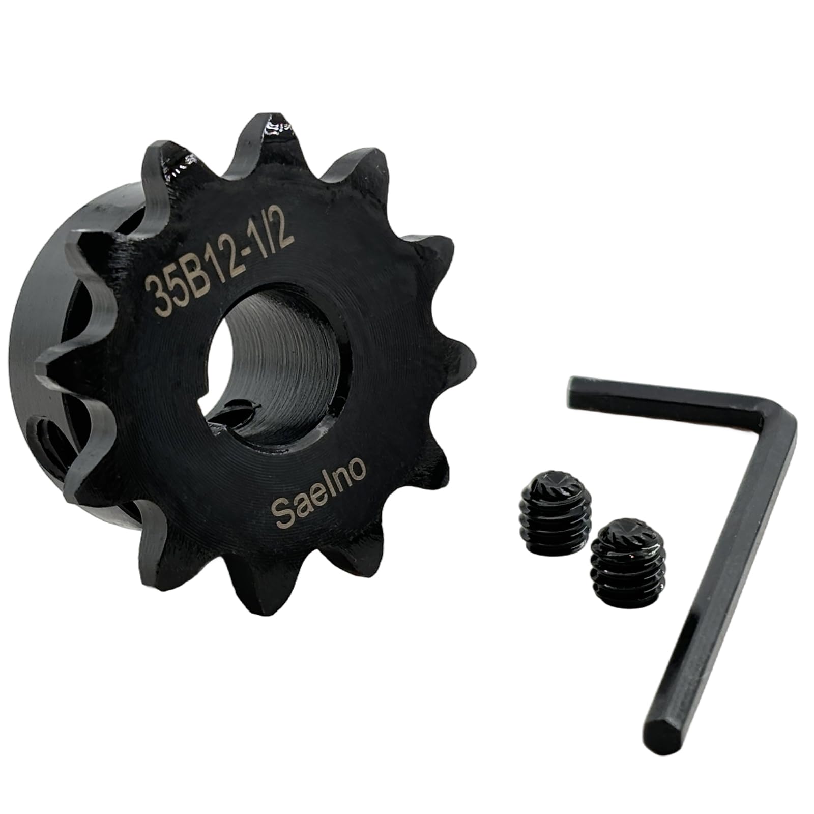 #35 Roller Chain Sprocket Type B 1/2 inch Bore 12 Tooth, Hardened Antirust 1045 Steel Drive Sprockets 35B12-1/2