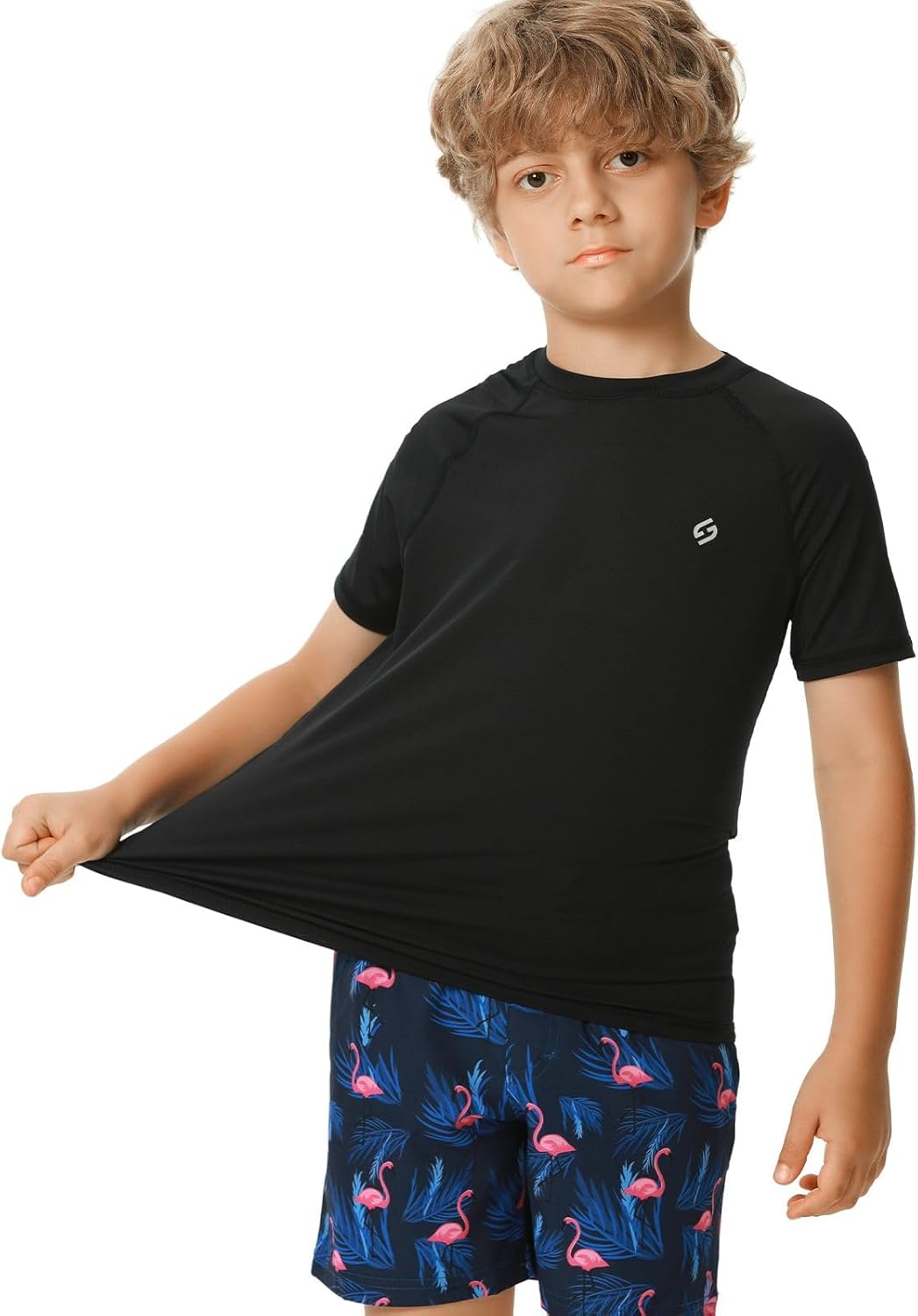 HODOSPORTS Boys UPF 50+ Rash Guard Swim Shirts Short Long Sleeve Quick Dry UV Protection Sun Shirt - Image 2