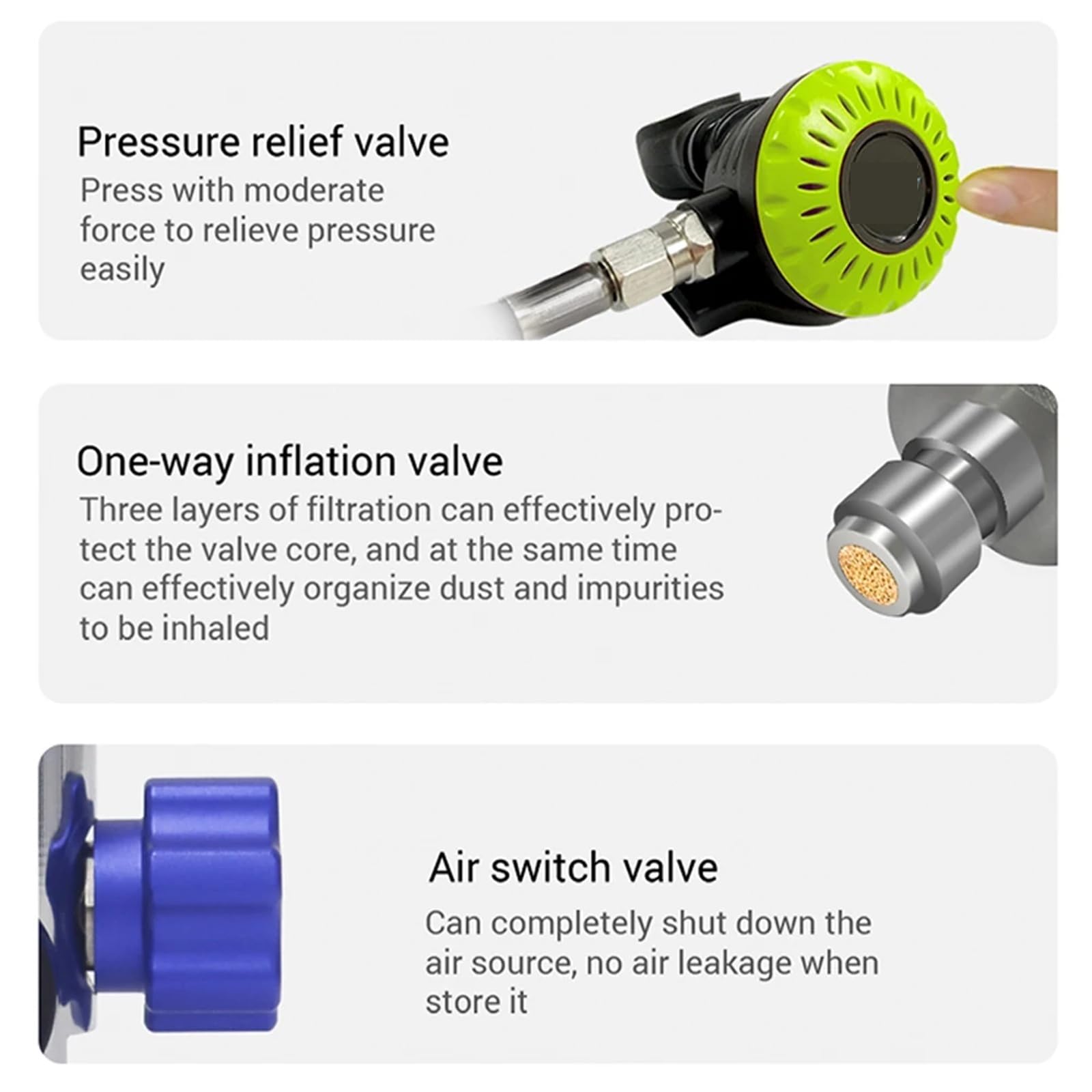 Sprzęt do nurkowania do nurkowania 1 l Cylinder tlenowy Regulator zaworu oddechowego z ustnikiem, wersja regularna (czarny-1)