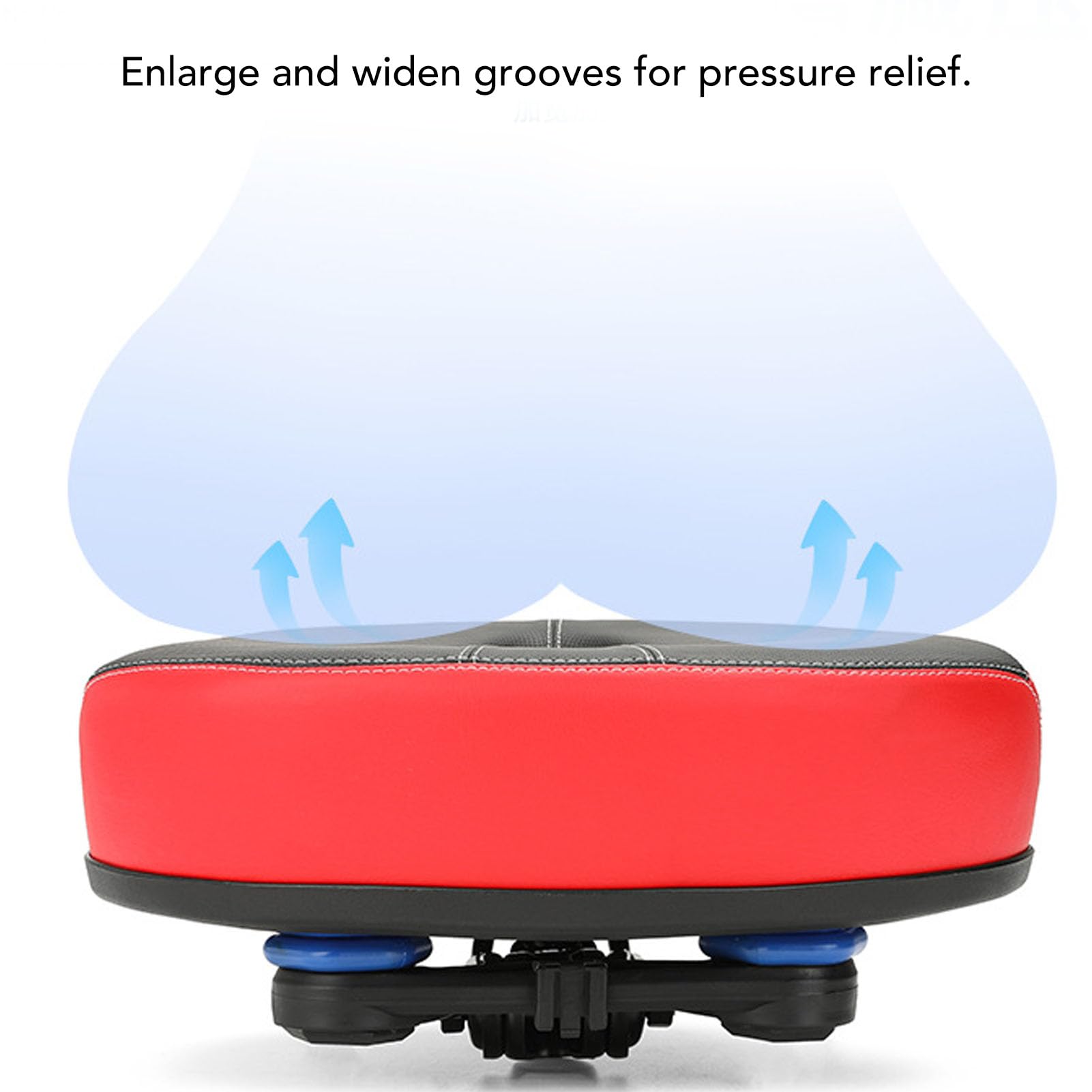 Siège de Vélo Large sans Nez avec Confort en Mousse à Mémoire de Forme, Remplacement de Selle de Siège Creux intégré, Absorption des Chocs pour Les Longues Distances, Rembourrage