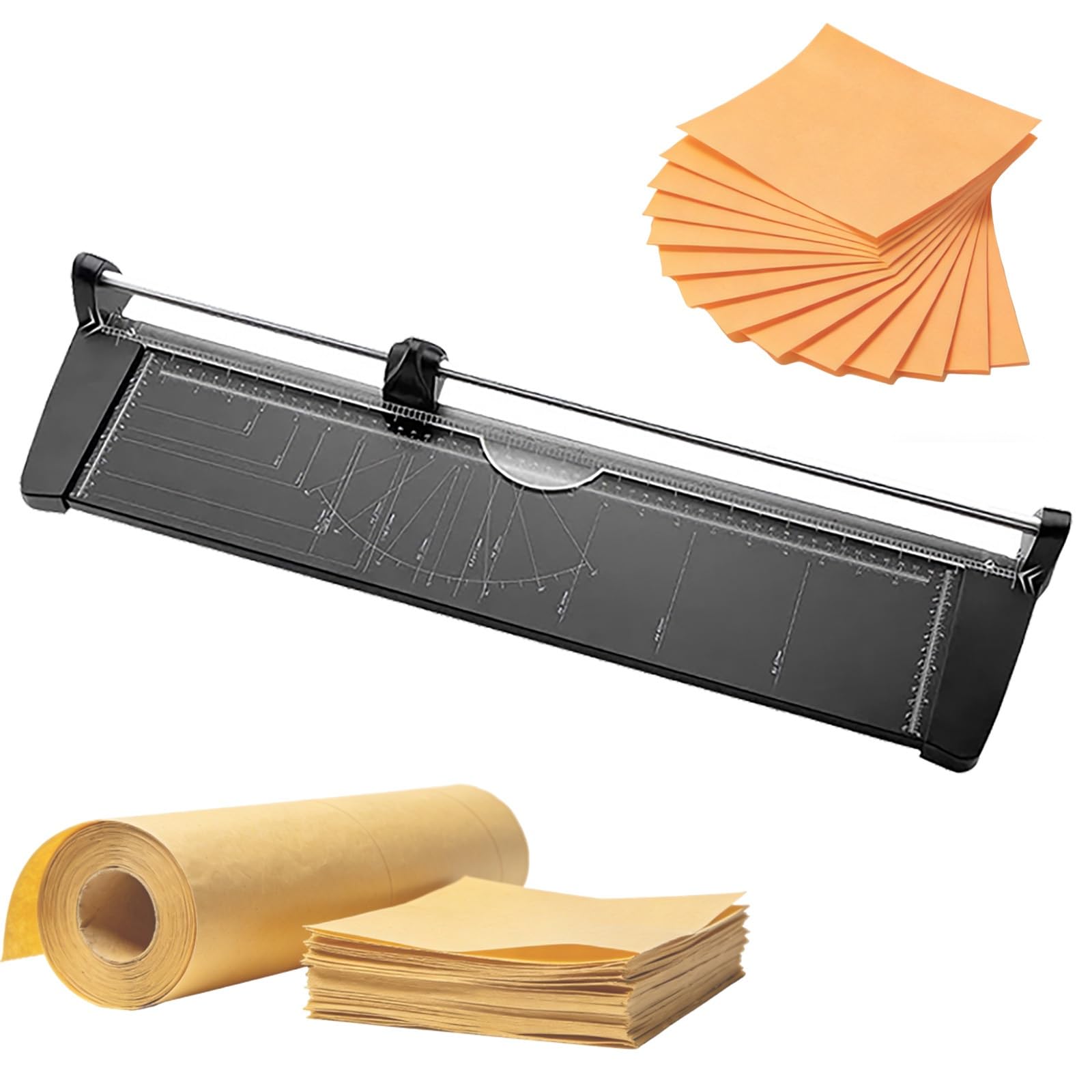 Taglierina rotativa per carta, taglierina manuale formato A2, macchina per il taglio di foto con lama rotante, taglierina a ghigliottina rotante da 60 cm/23,6 pollici, taglia fino a 10 fogli