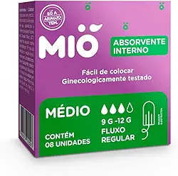 Absorvente Interno Mió Médio Fluxo Regular 8 Unidades