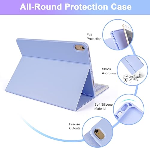 Miniatura 5 de LAMA Funda de teclado inalámbrico con mouse para iPad de 10.2 pulgadas, 9 8 y 7 generación, teclado Bluetooth desmontable con soporte para lápiz