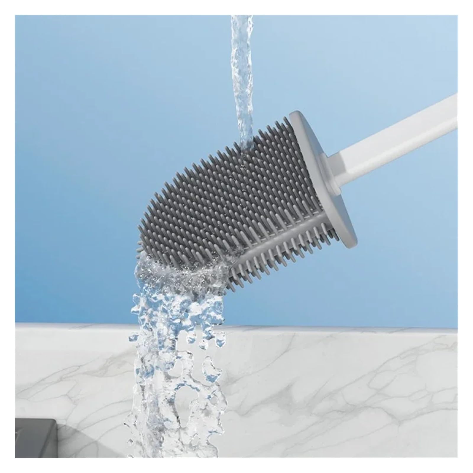 WC-Bürstengarnitur – Moderner wandmontierter Silikonreiniger, stilvolles Badezimmer-Accessoire für mühelose Reinigung und Hygiene – Essential WC Kit