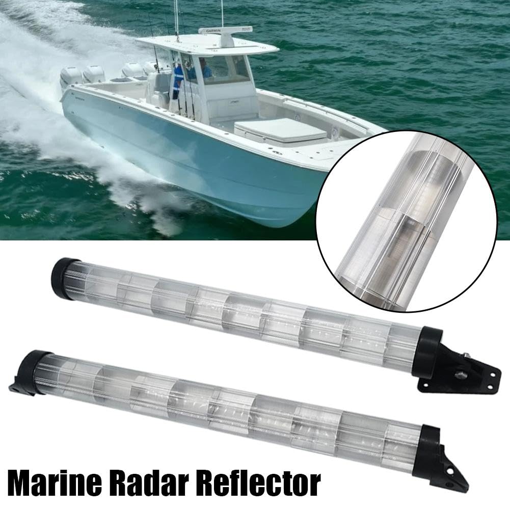 Riflettore radar a tubo, pratico riflettore marino a forma di tubo ad alte prestazioni, in alluminio, robusto e resistente, design liscio, ideale per barche a motore, pontoni, barche, camper