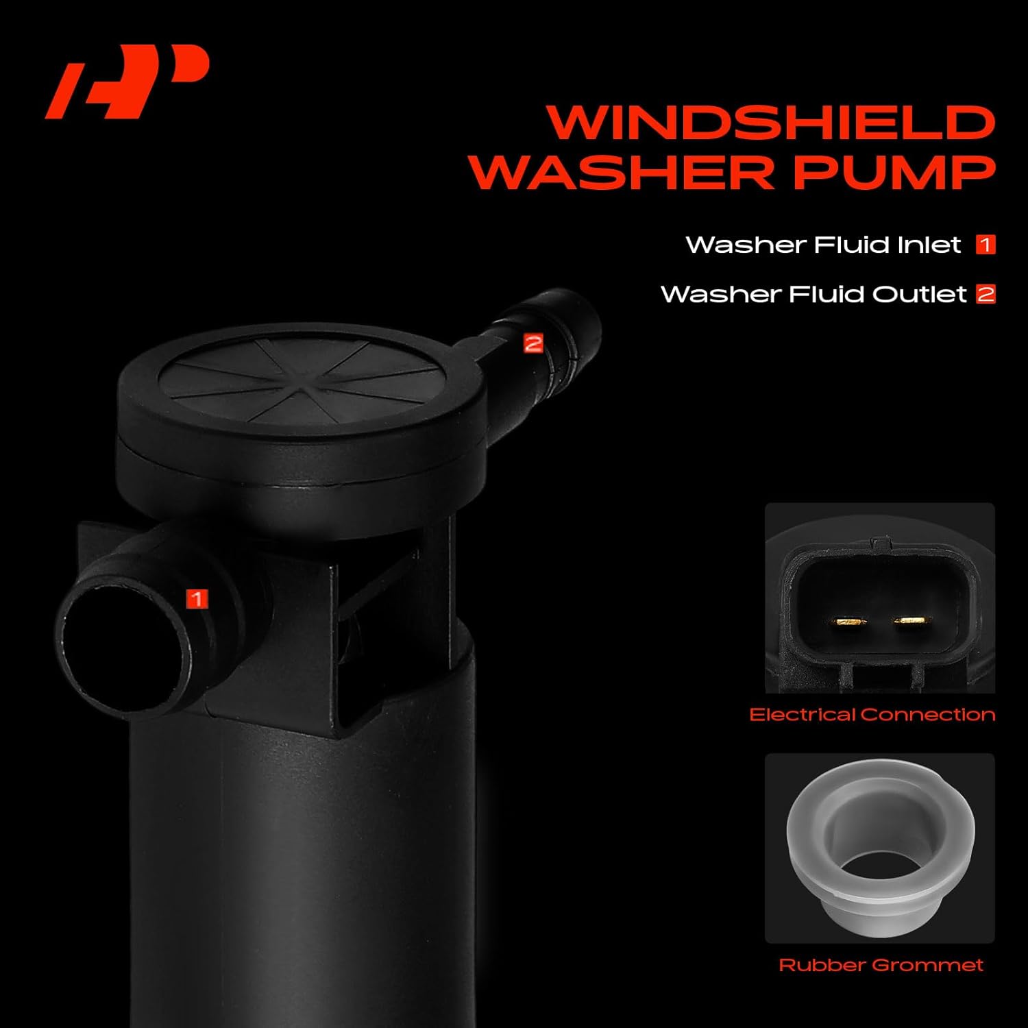 A-Premium Front Windshield Washer Pump Compatible with Toyota RAV4 2006-2014, Sequoia 2008-2014, Land Cruiser 2011 2013-2014 & Lexus RX350 2008-2014, IS F 2008-2014, IS250 2006-2014, LS460 2007-2014