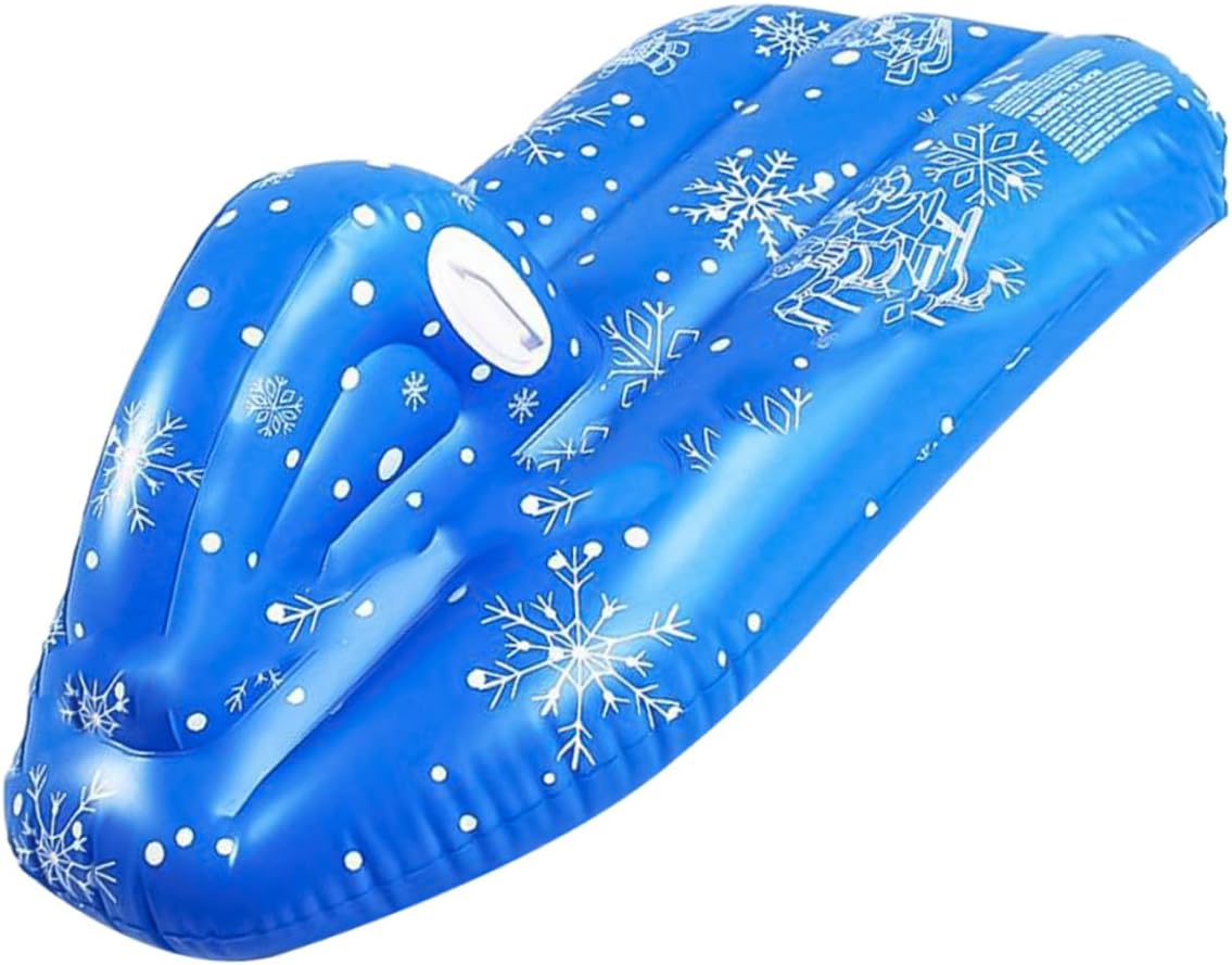 Inflatable Snow Sled and Snow Tube PVC with Handles Cold-Resistant Outdoor Sledding and Family