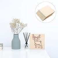 Vista 3 de EXCEART 10 piezas de hojas de madera sin terminar sin pintar hechas a mano, piezas cuadradas de madera, tablas de rebanadas de madera