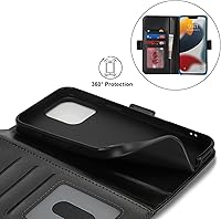 Vista 360 de Havaya Funda para iPhone 13 Pro Max y iPhone 12 Pro Max, cartera compatible con magsaf 2 en 1, desmontable magnética con tarjetero y ranura trasera