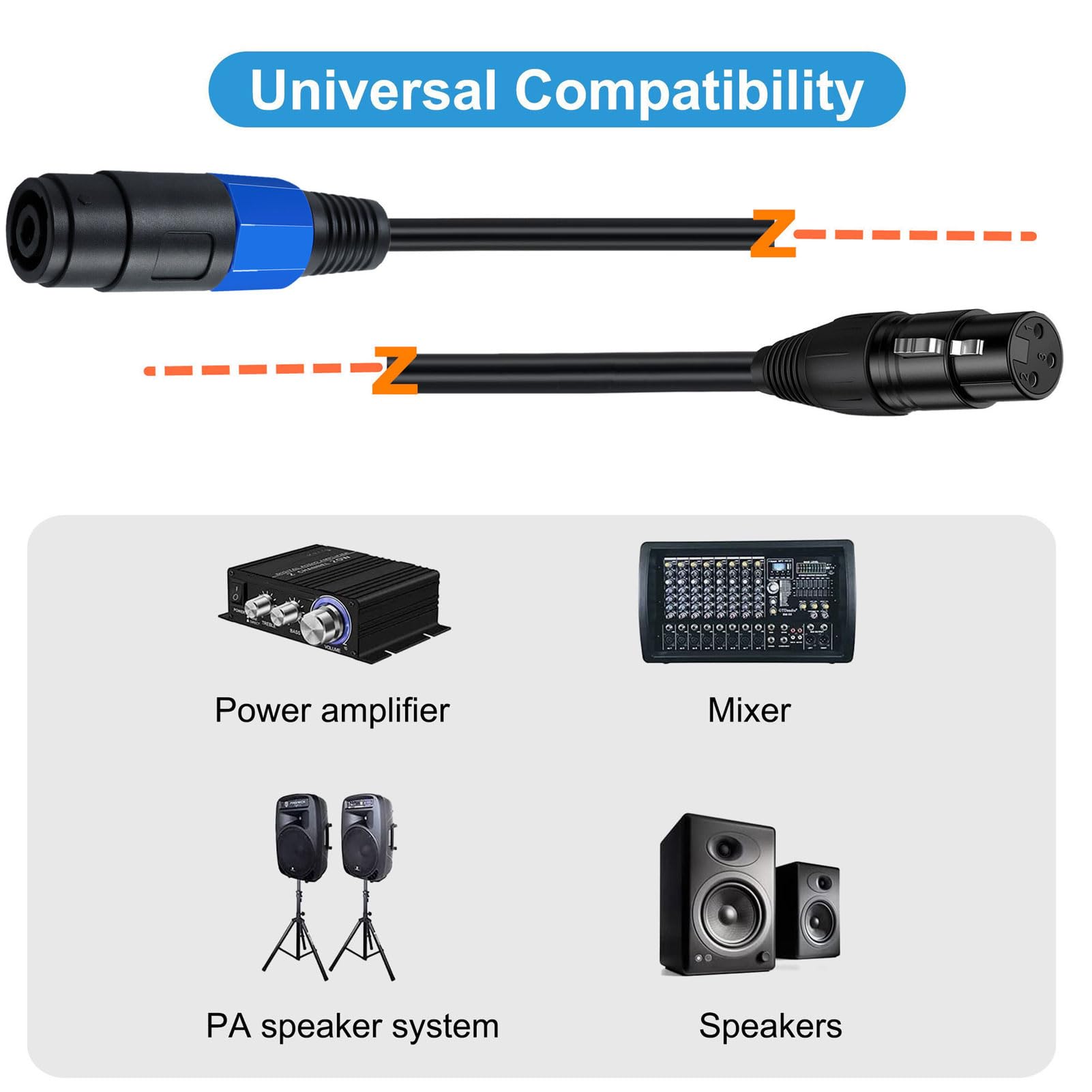 Amazon | スピーカー変換ケーブル メス-XLR 3 ピン オス ケーブル プロ
