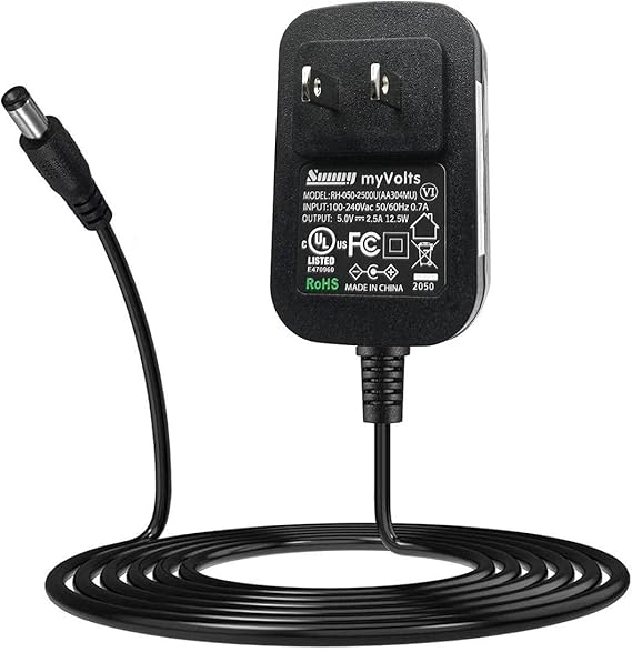 MyVolts 5V Power Supply Adaptor Compatible with Xiaomi Mi Box S 4K - M19E (MDZ-22-AB) Android Box - US Plug
