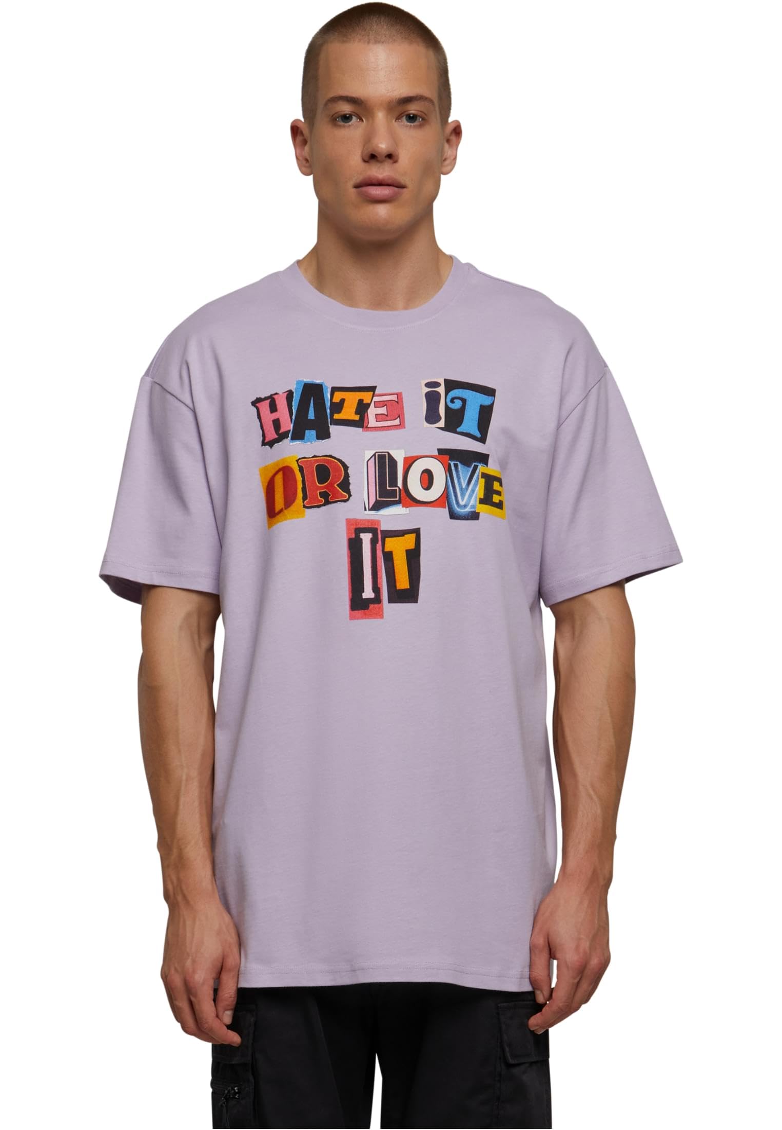 Mister Tee Unisex T-Shirt, Fliederfarben, M Große Größen Tall