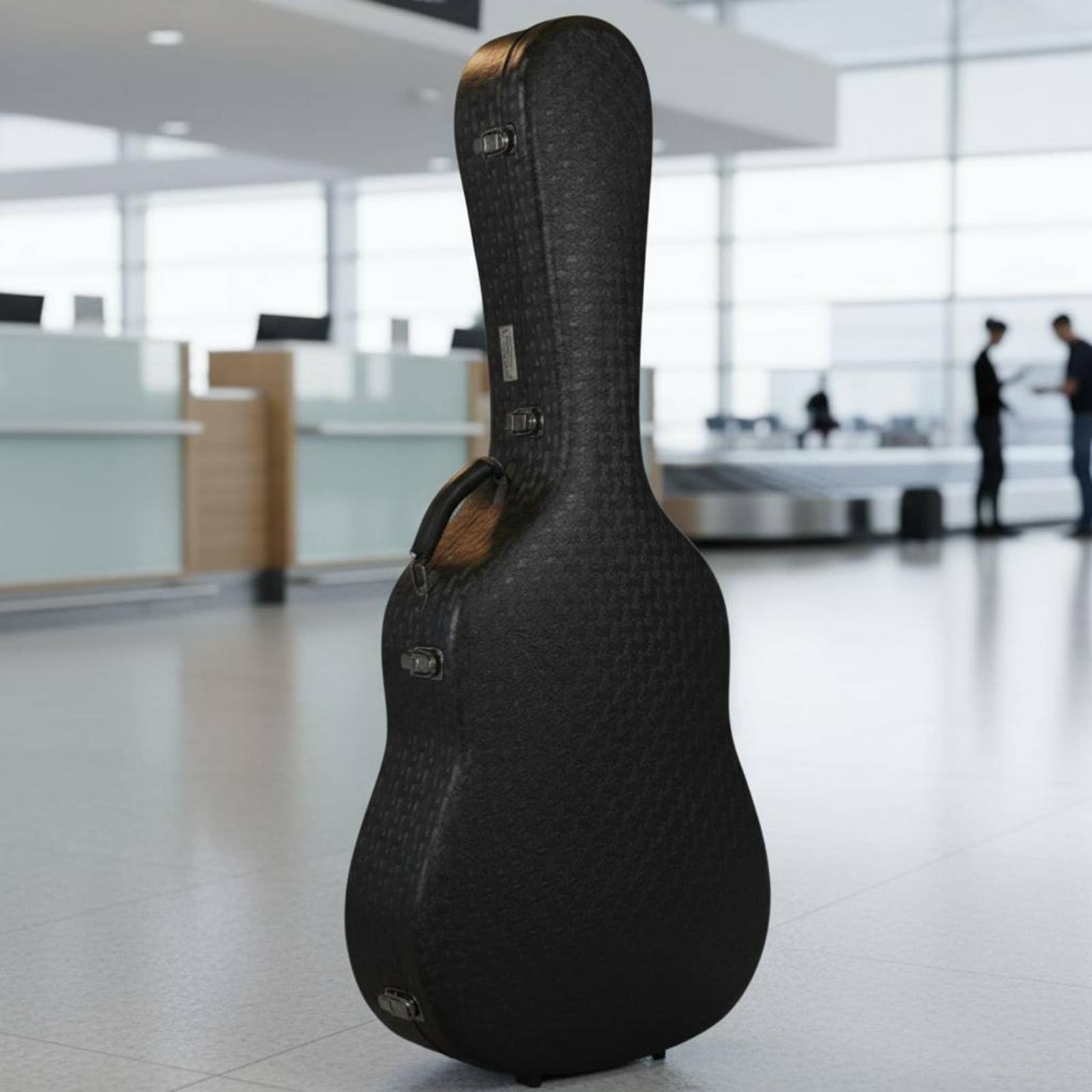 Estuche Acústico Estuche Funda Maletín Caja Protectora con Concha Estructural y Forro Aterciopelado Compartimento para Púas y Cables Adecuado para Transporte Diario Aeropuerto Estudio