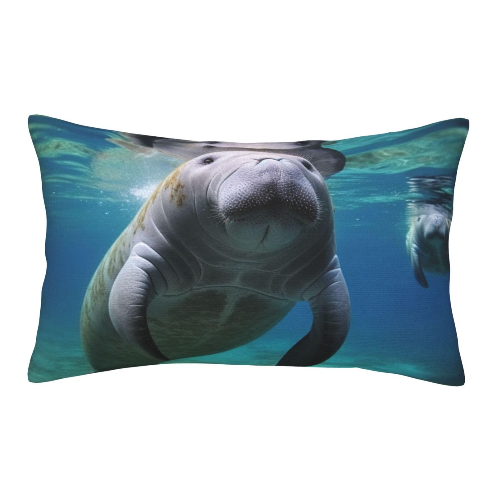 Velvet Pillowcases 20"x30" Ultra Soft Breathable Pillow Cases, Luxury Fuzzy Throw Pillow Covers with Zipper, Animal Sea Pillow Shams All Seasons Decorative Cushion Cases for Couch