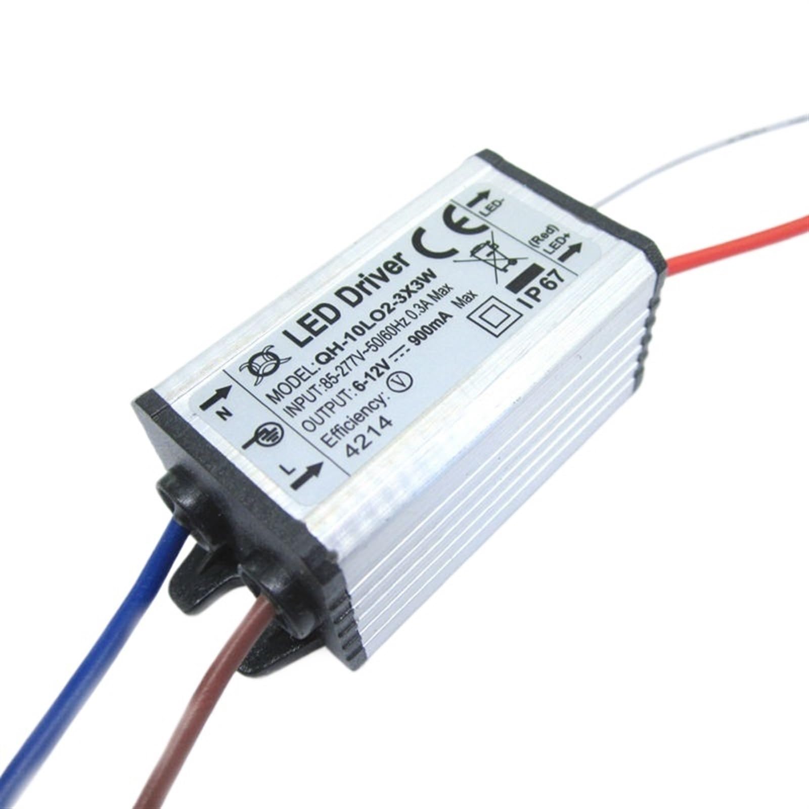 FCARUMIQP LED Driver DC6-12v 10w 900mA 2-3x3 Power Supply Waterproof IP67 FloodLight Constant Current
