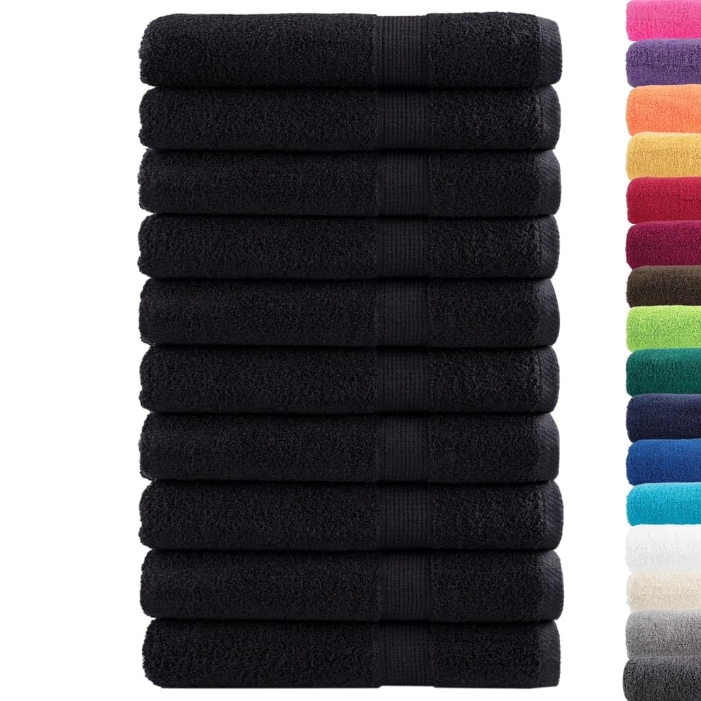Ręczniki do sauny premium SOLUND Bardzo duże, 80 x 200 cm, 600 g/m², bawełna, bardzo chłonne i szybkoschnące, bardzo miękkie, jakość hotelowa, 10 szt., czarne