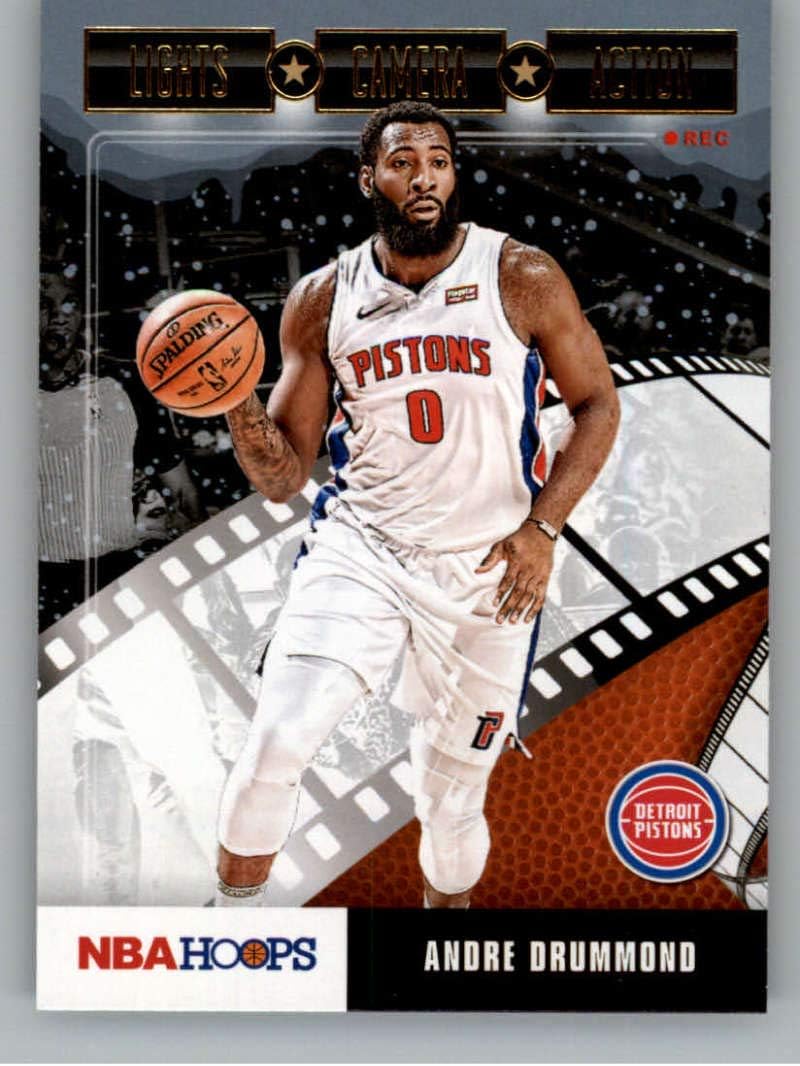 2019-20 Panini Hoops Lights Camera Action Winter Basketball #10 Andre Drummond Detroit Pistons Official Christmas/Holiday Parallel Trading Card