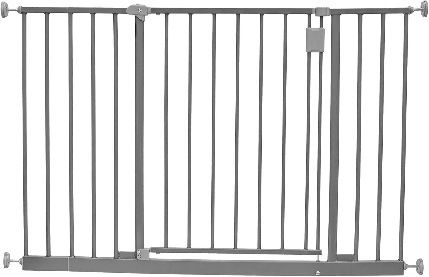 Safetots Matt Grey Extra Wide Hallway Gate, - 115Cm, Pressure Fit Baby Gate, Safety Barrier For Hallways And Wide Spaces, Easy Installation 109Cm