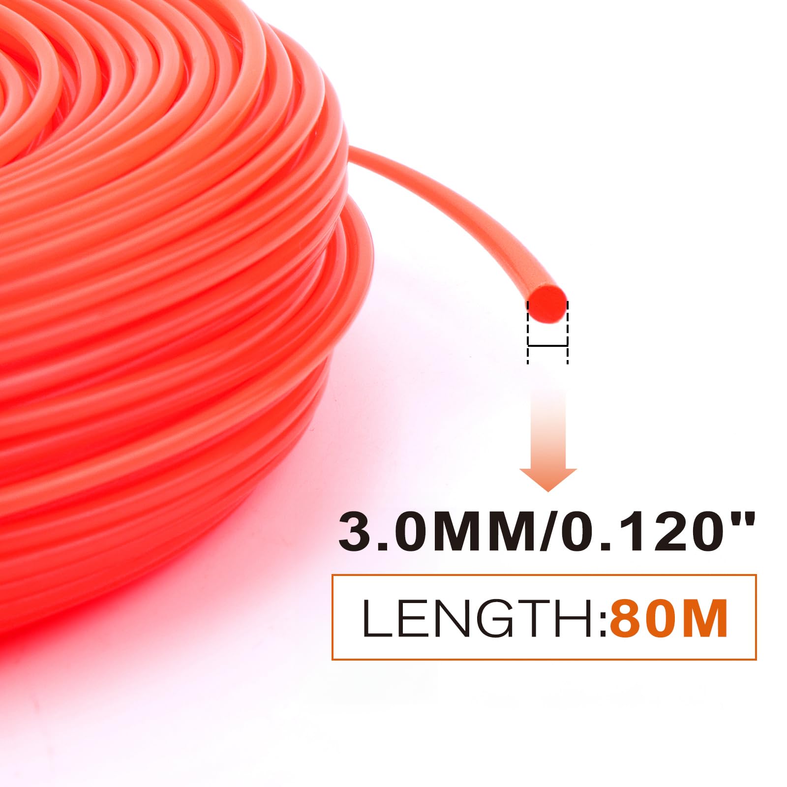 Savior Żyłka do podkaszarki 3,0 mm x 80 m żyłka do koszenia żyłka nylonowa | Żyłka do podkaszarki do trawnika, żyłka do podkaszarki do trawnika, 3,0 mm (0,120") x 80 m okrągła