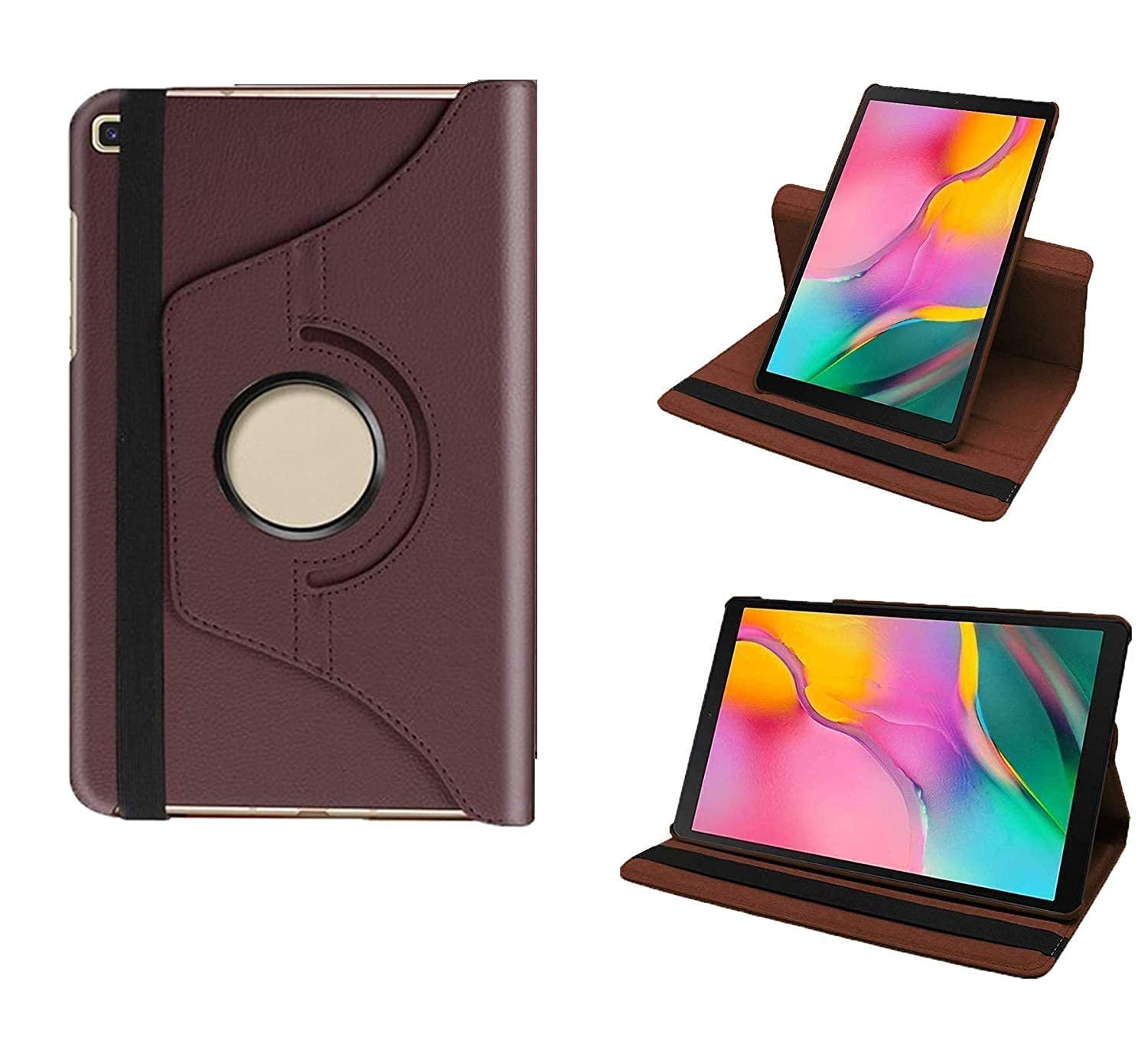 Samsung Tab A (8 inch) Flip Cover | Leather Finish | 360 Degree Rotate Back Cover | Shockproof Back Cover Case for Samsung Galaxy Tab A (8 inch) (2019) SM-T290 / SM-T295 (Brown)