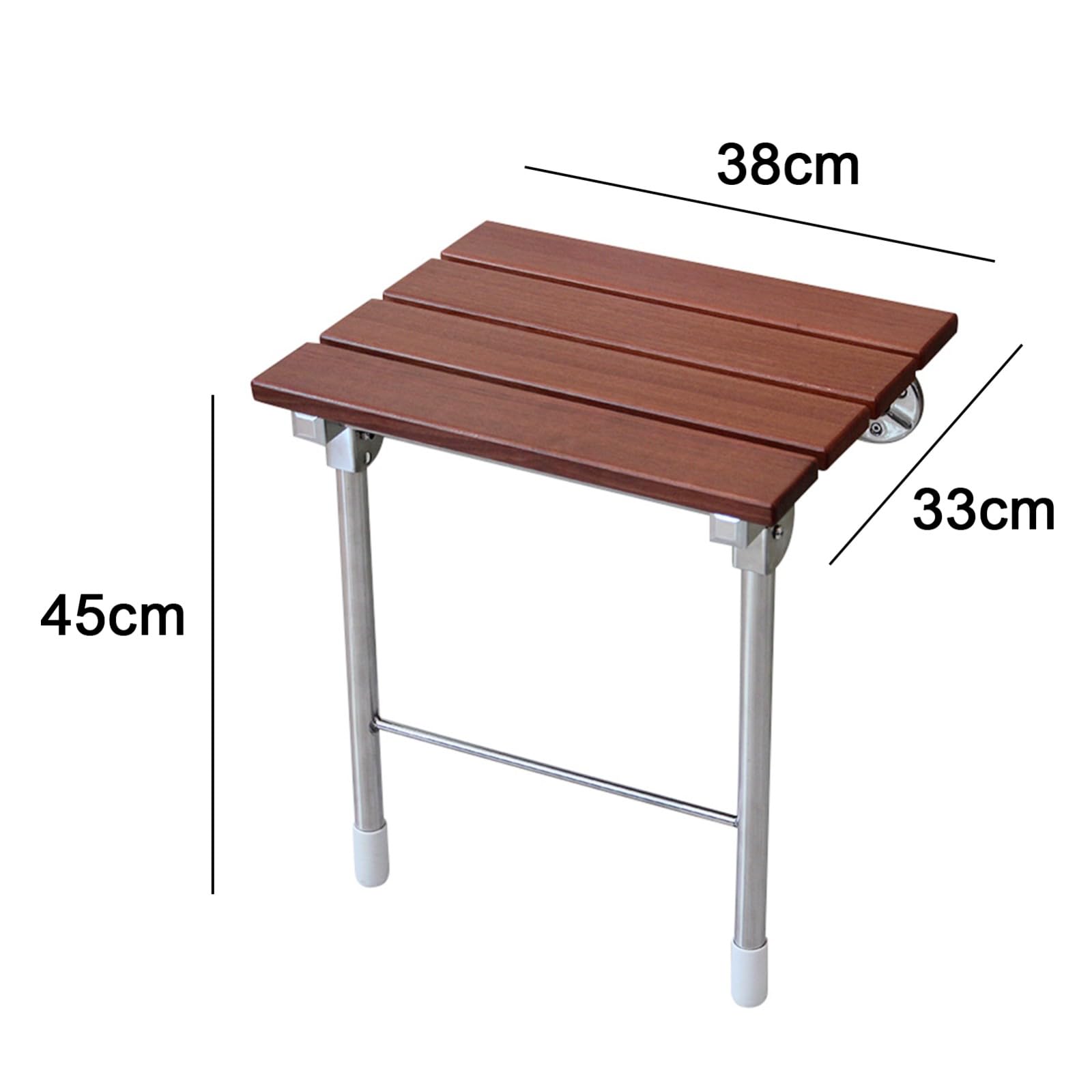 Asiento Ducha Plegable Pared Montada,Silla Abatible Ducha Montado en la Pared,Taburete Baño Banqueta Ducha para Personas Mayores Minusvalidos Adultos,Asiento de Ducha Plegable de Madera