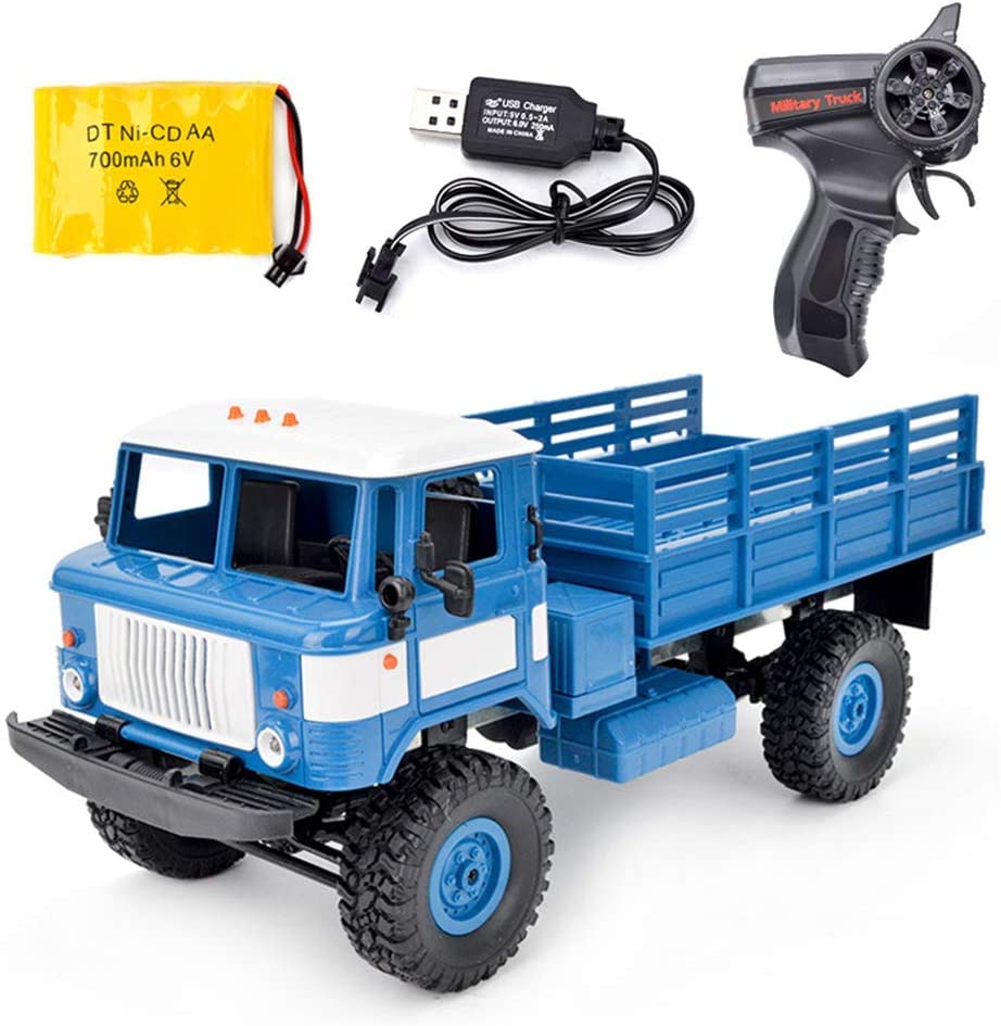 Remote Control Military Truck 2.4Ghz 1/16 4WD Off-Road RC Climbing Car RTR Electric Radio Control Vehicles Toy For 8,9,10,11,12,13,14 Year Old Kids Children Boy