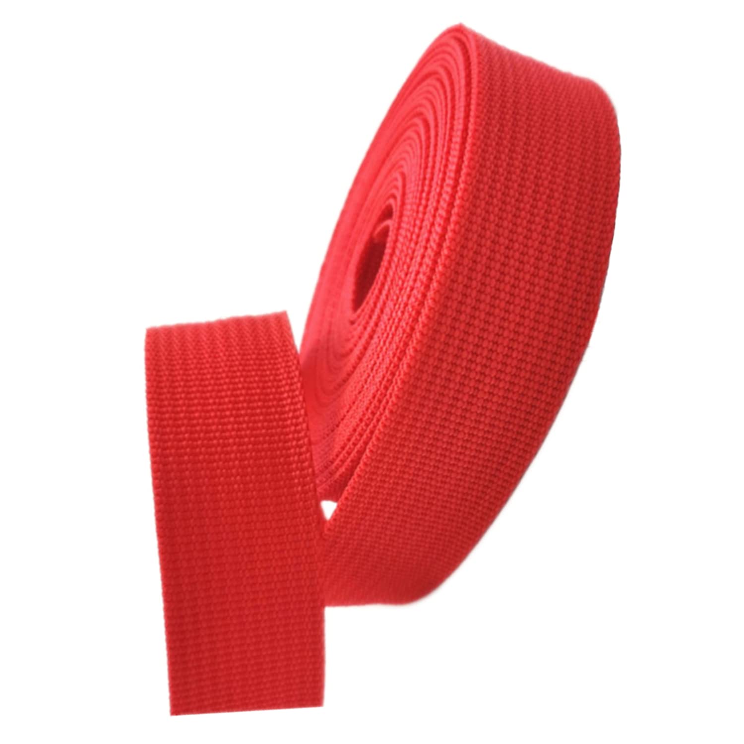 dfEDRd Webbing, Herringbone Polypropylene 25mm Multicolor 5-50 Yard(Red,50 yard)