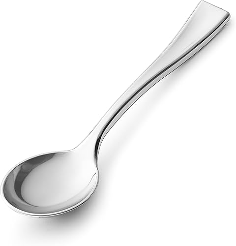 Miniatura 6 de Mini cucharas plateadas, mini cucharas de postre de plástico plateado, pequeñas cucharas desechables de plata, mini cucharas plateadas de 4 pulgadas