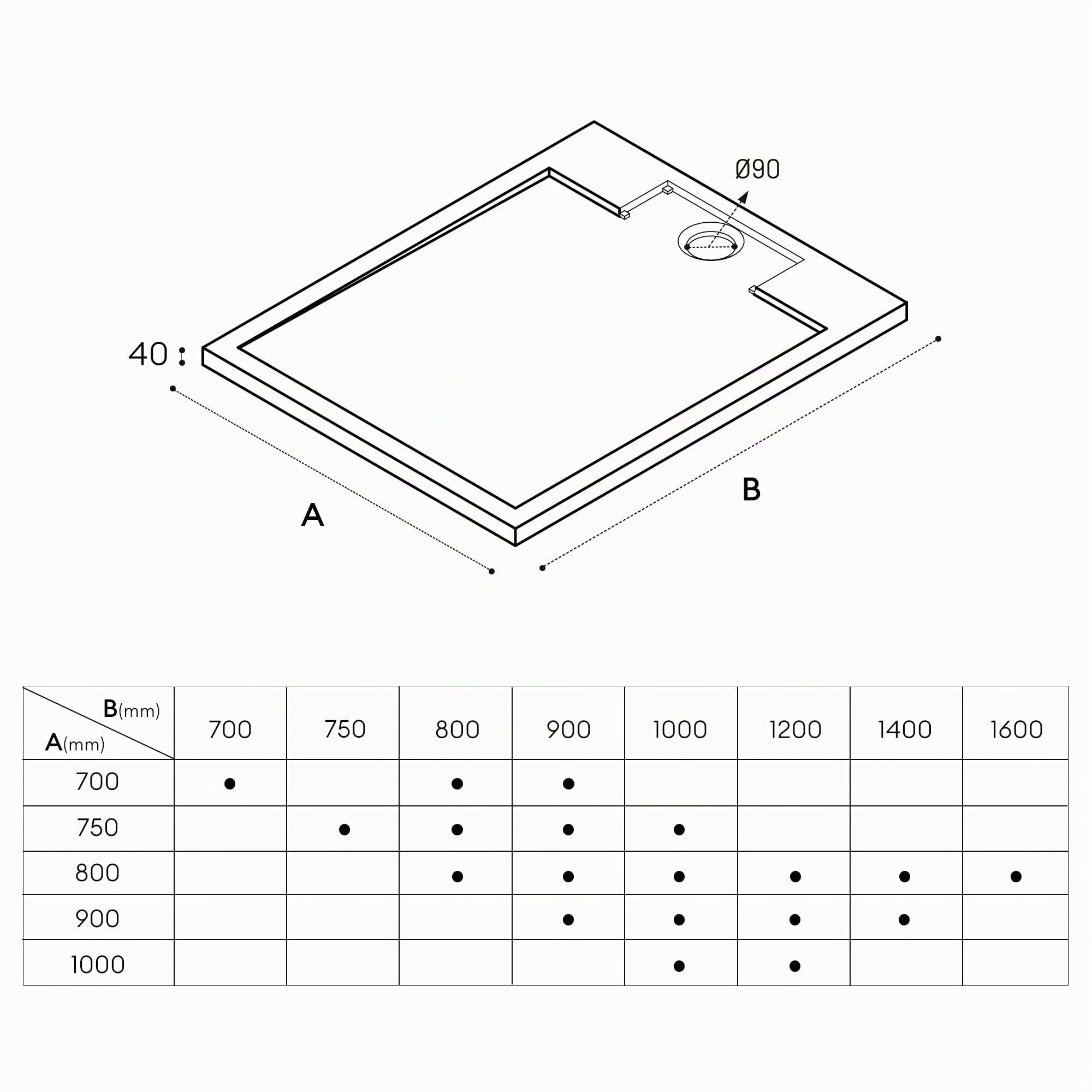 doporro Duschtasse Duschwanne 90x90x4 flach Mineralguss in Weiß | Flache Duschwanne für bodenebene Montage mit DIN-Anschlüssen – stabil & pflegeleicht für moderne Duschen Geoma04