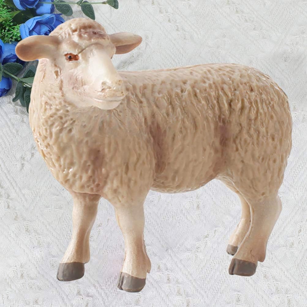 Kisangel Simulated Sheep Ornaments - Realistic Plastic Farm Sheep Model for Home Decor and Educational Play 3 34 X 2 55 X 1 10 Inch - Image 3