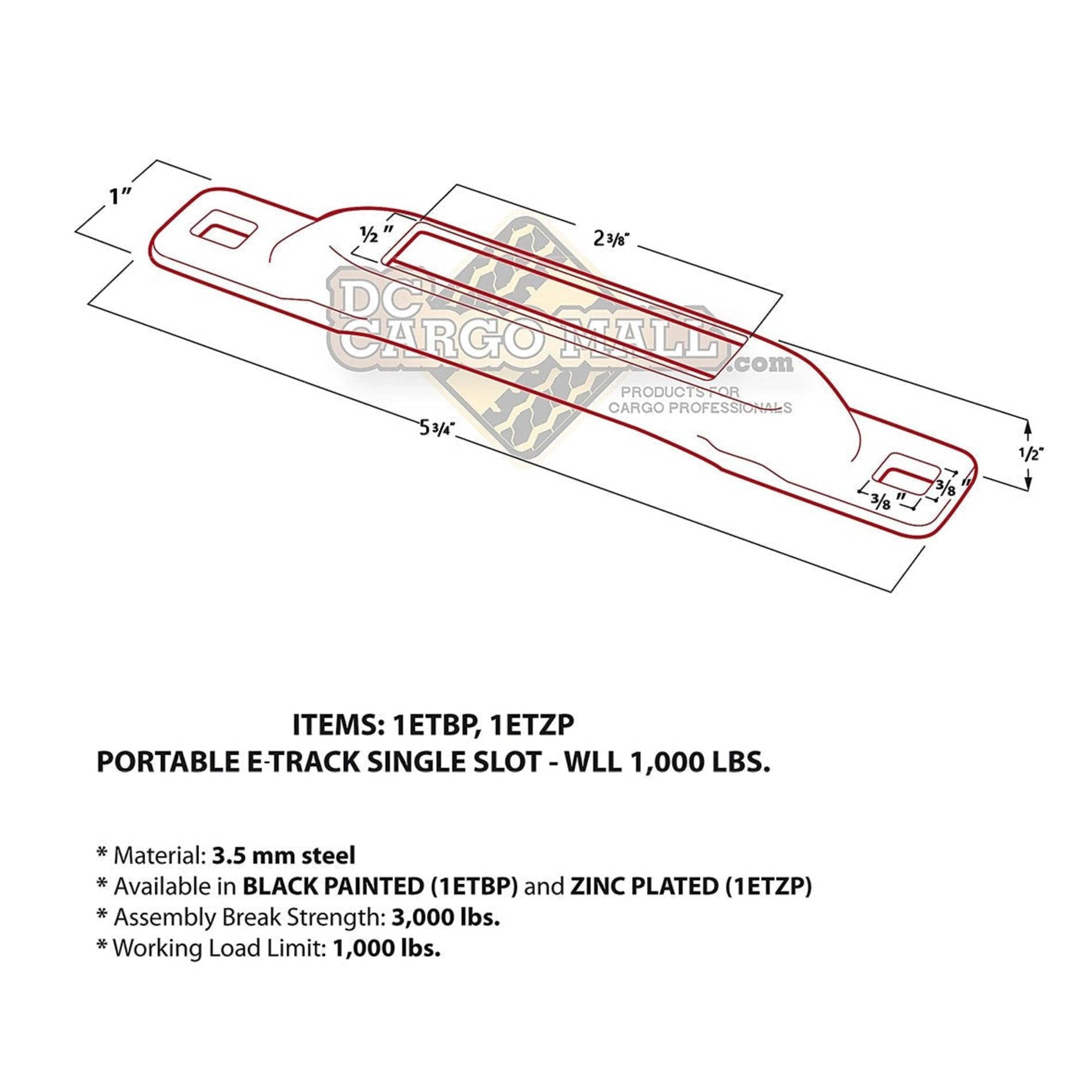 thumbnail interactive-video image 1 of 6-Pack E Track Tie Down Anchors - Galvanized Steel Cargo Straps For Trailers 1 of 10