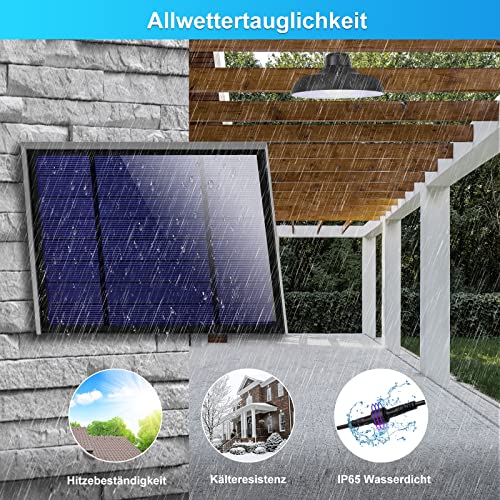 Bellanny LED Solar Hängelampen 3 Farben Solarlampen für Außen mit Fernbedienun Solar Pendelleuchte, IP65 Wasserdicht… – Bild 7