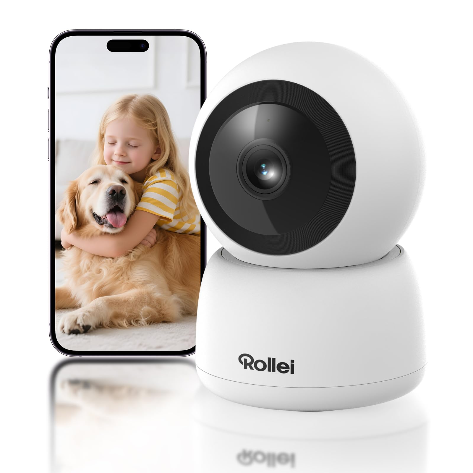 Rollei Überwachungskamera Innen 360° Indoor Security Cam Kamera Überwachung