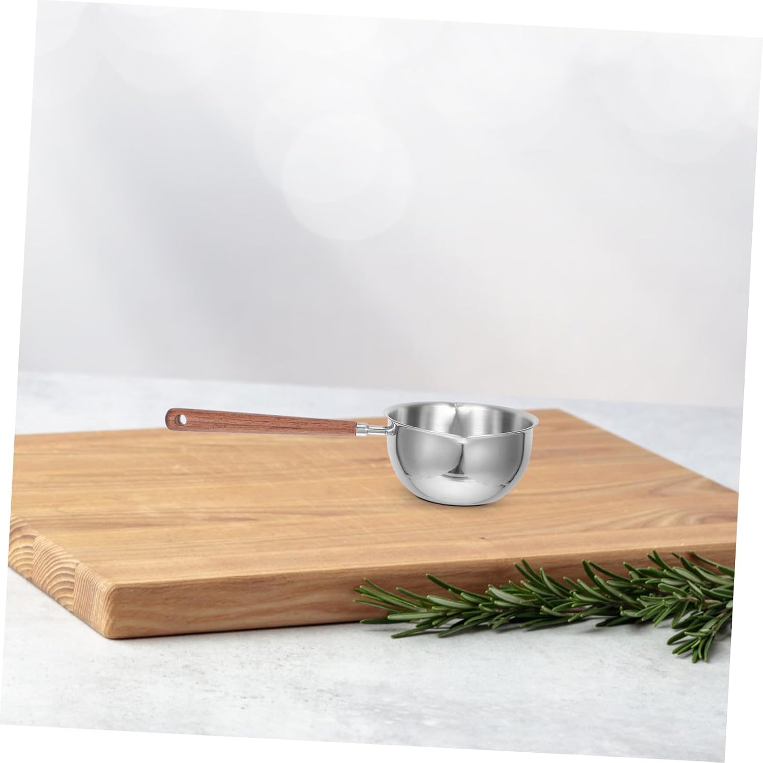 Stainless Steel Ladle with Dual Pour Spouts and Long Ergonomic Handle, Slanted Spoon Design for Comfortable Grip and Easy Serving of Soups, Sauces, and Gravies in Kitchen