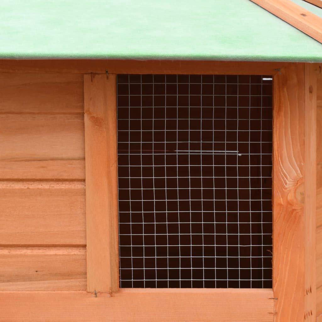 Conejera de Exterior Madera Gallineros Casa para Conejos Cobayas Hámster Mascotas Jaula para Conejo Animales Pequeños Impermeable Maciza de Pino y Abeto 126x117x125 cm