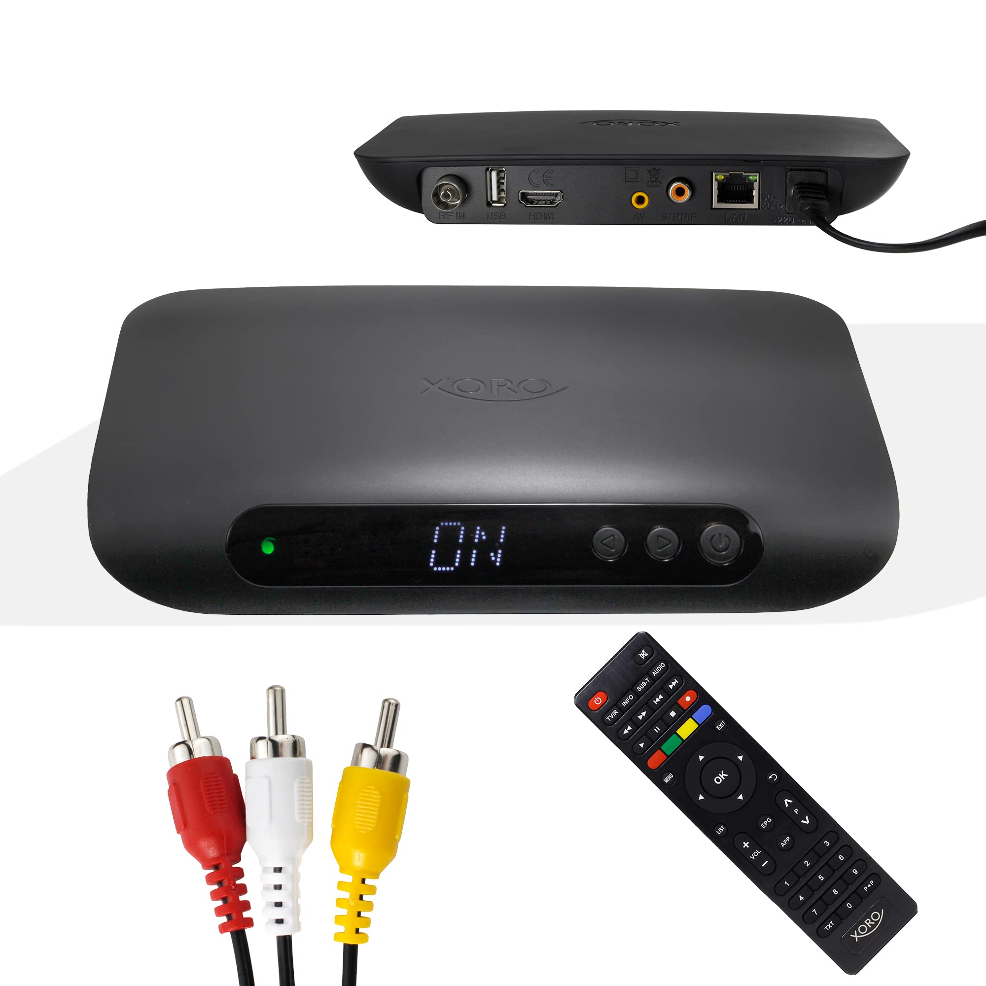XORO HRK 7820 - HD Receiver für digitales unverschlüsseltes Kabelfernsehen (DVB-C), HDMI Anschluss, AV-Out, S/PDIF, USB 2.0 Mediaplayer, Ethernet, LED Display