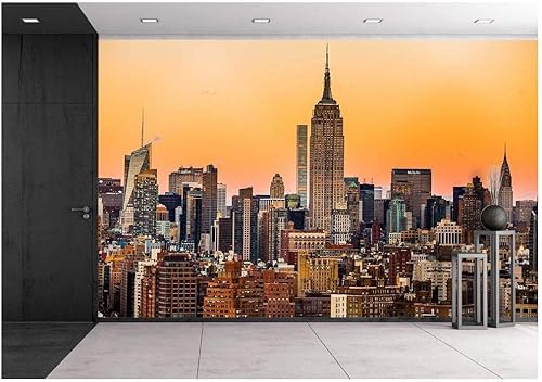wall26 - Paisaje con rascacielos al amanecer en la ciudad de Nueva York - Mural de pared extraĂble Papel pintado autoadhesivo grande - 100x144 wall26 - Paisaje con rascacielos al amanecer en la ciudad de Nueva York - Mural de pared extraĂble Papel pintado autoadhesivo grande - 100x144