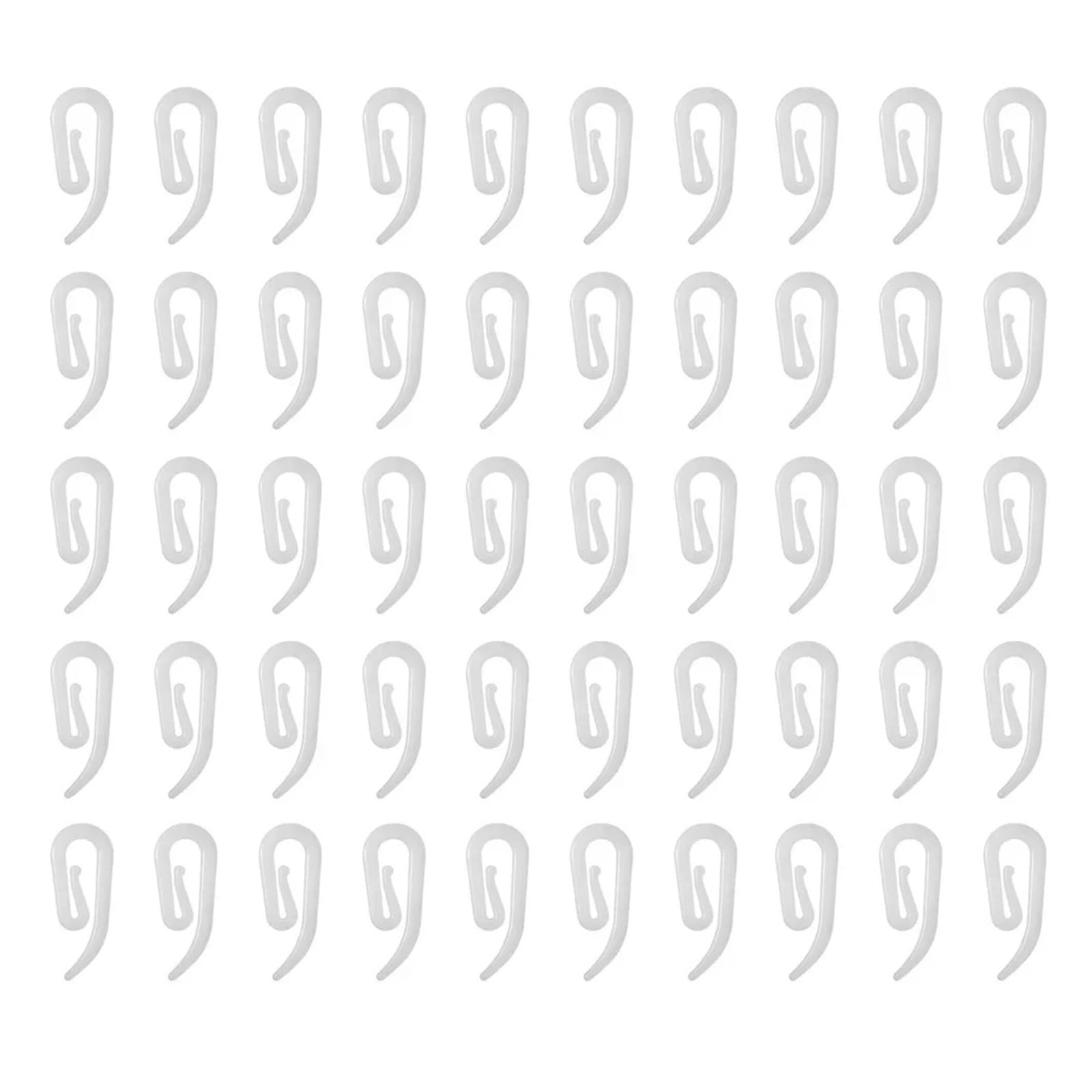 Curtain Hooks 200PCS Curtain Hanging Hooks Ring Window Hanger White Plastic Hook For Home Office Accessories