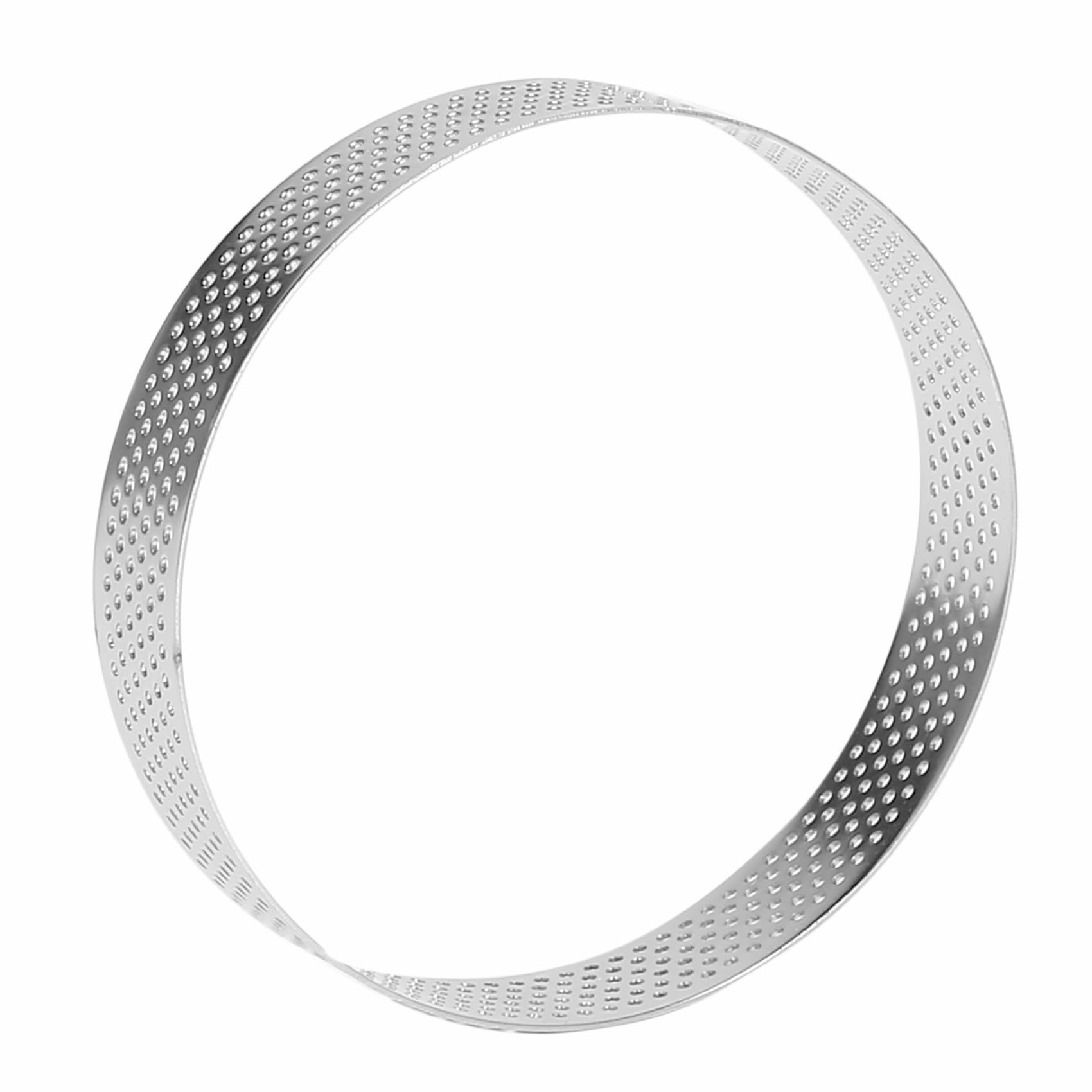 40 Pezzi Anelli per Crostate Circolari con Fori nel Acciaio Torta di Frutta Quiche Torta Mousse Stampo Cucina Stampo da Forno 10 cm