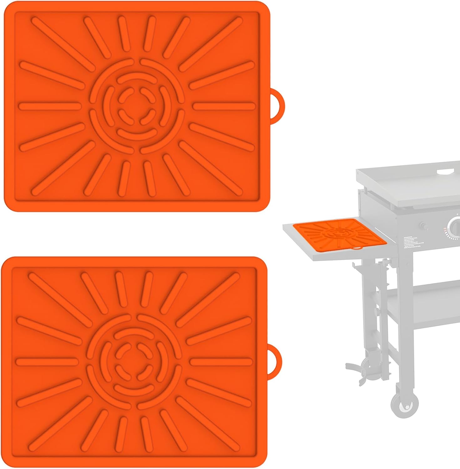 Grill Mat, Side Shelf Mat for Blackstone, Silicone Grill Pad for Outdoor Grill