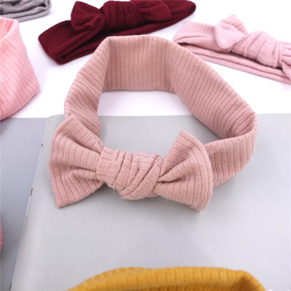 8pcs Baby Headband Soft Stretchy Hairband Hair Bow Elastic for Toddler Baby Girls Newborn Infant Kids Turban Headbands (Bow Headband White) - Image 4