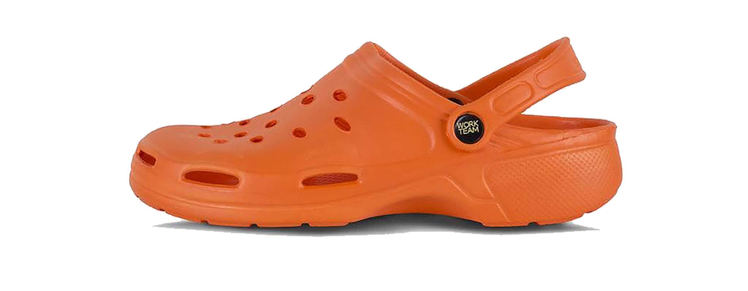 Work Team Zueco Sanitario EVA Unisex, Ultraligero, ergonómico. Anatómico, con Cámara ortopédica, Suave para los pies. Unisex Naranja 40