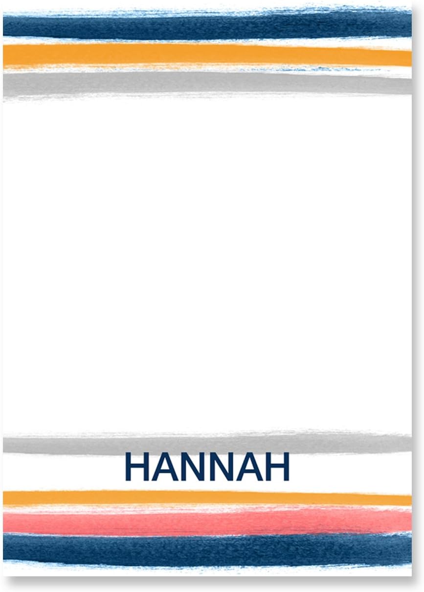 Custom Modern Note Pad Set with Warm Stripes Design Personalized Stationery - 50 sheets per note pad - 3 designs and sizes: 4.25x5, 4.25x6, 4.25x7. Made in the USA.