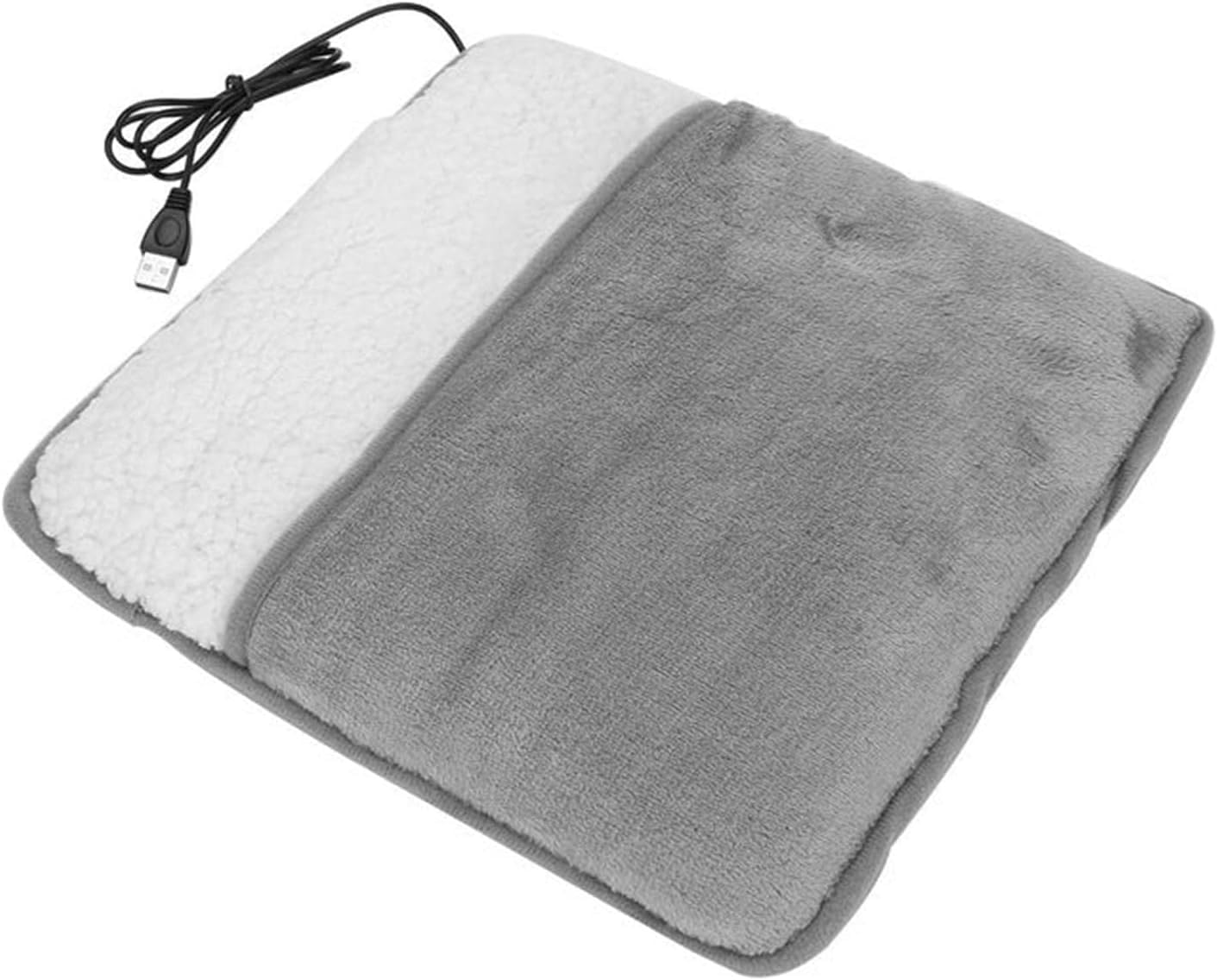 Electric Heating Pad USB Heated Foot Warmer Soft Flannel Heat Pad Feet Warmer Foot Heater 11.8 x 11.8 Inch Heated Foot Pad for Men and Women, Gray-image-20