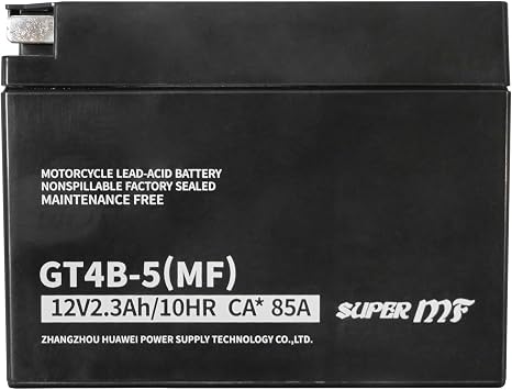 YT4B-5 GT4B-5MF 12V 2.3Ah AGM Motorcycle Battery, Rechargeable Maintenance Free Battery for Scooters Pit Dirt Bike ATV Quad Buggy