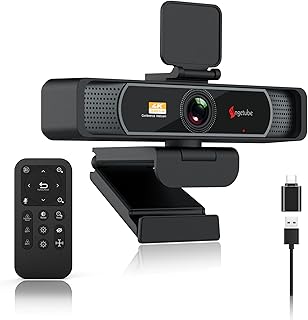 Angetube 4K Webcam, 2022 8MP with Sony Sensor Webcam with Microphone Zoomable Lens with Remote 120 Degree Wide Angle USB Computer Web Camera for Streaming/Online Teaching/Video Calling/Zoom/Skype