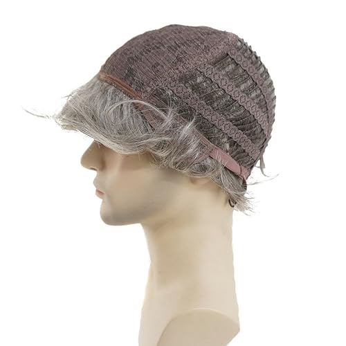 Miniatura 6 de Hombres Corto Recto Peluca gris sintético Pelucas Naturales para hombres moda wiginway