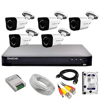 DeckLink 8 Channal HD DVR 1080p, 2.4 MP 6 Bullet CCTV Camera Full HD Day/Night Vision, 1TB Survillance Hardisk with All Parts Full Combo Set